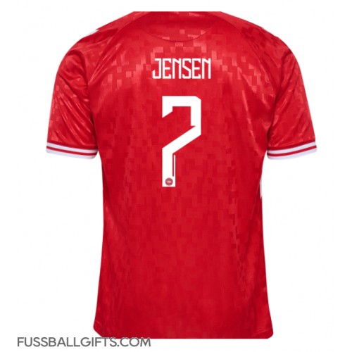 Dänemark Mathias Jensen #7 Fußballbekleidung Heimtrikot EM 2024 Kurzarm